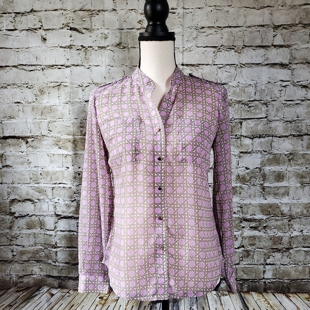 Banana Republic Chiffon Blouse with Geo. Pattern